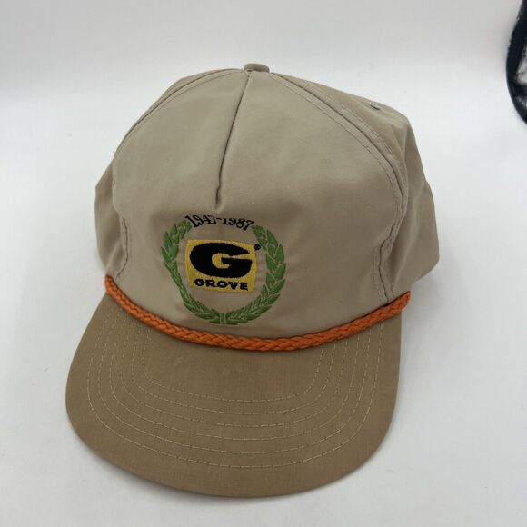 Grove 1987 Patch Hat Vintage Blue Snapback Trucker Cap Made USA - Picture 2 of 8